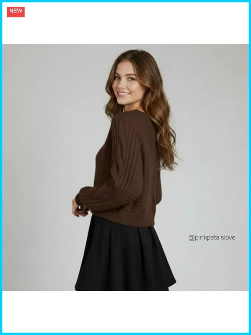 Cropped Cable Knit Sweater Long Sleeve Pullover Casual Fall Winter Top